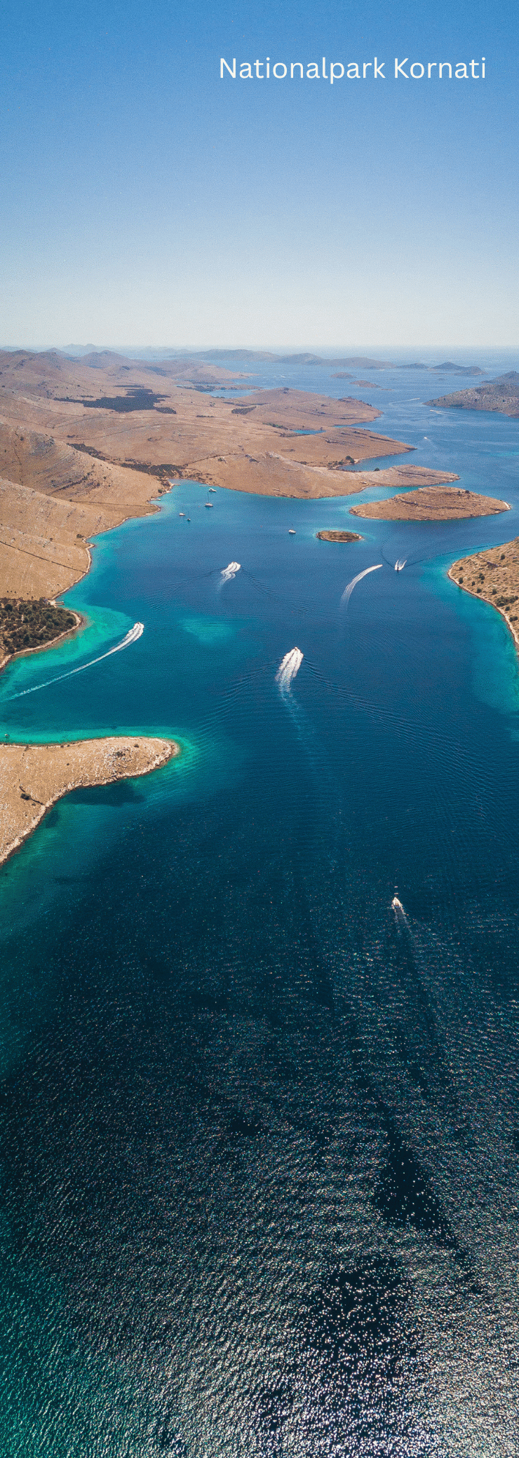 Panorama des Kornati-Nationalparks aus der Vogelperspektive